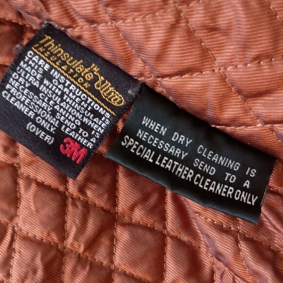 Y2K Wilsons Womens Leather Jacket S Black Fitted Thinsulate Quilt Lined Zip Up - Picture 11 of 16